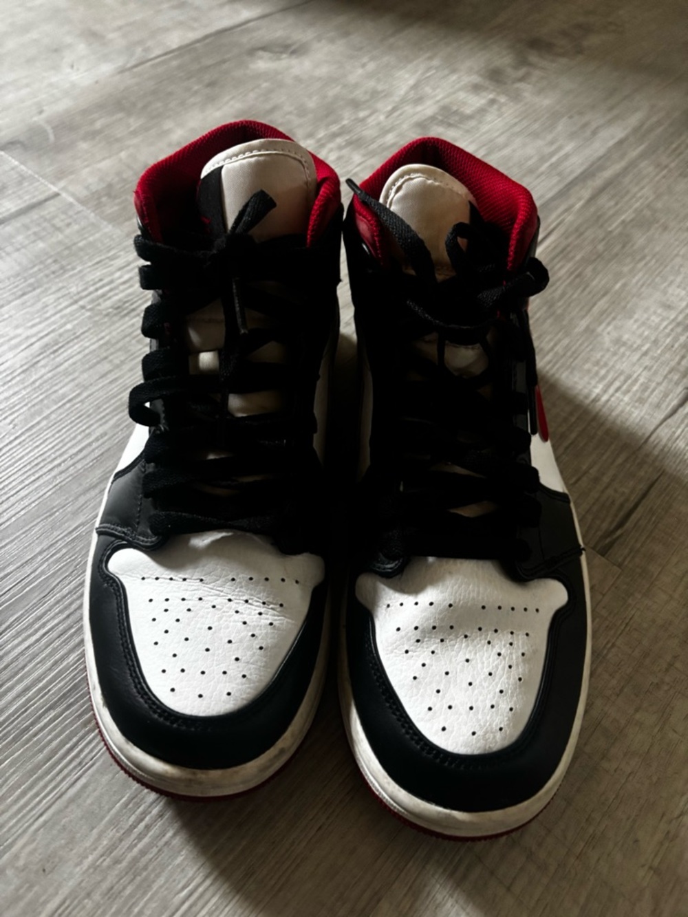 Nike Air Jordan 1 Mid "White/Gym Red" Young Sneakers Casual Shoes 7.5 men’s